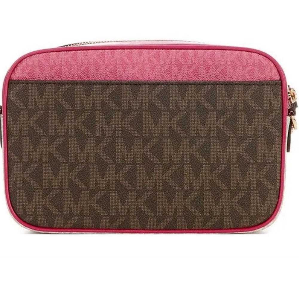 NWT Michael Kors Jet Set Large Metallic Signature Logo Crossbody Bag - Picture 3 of 9